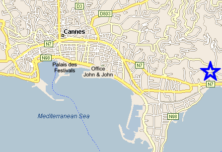 Map Cannes, John and John Real Estate, Ref 003