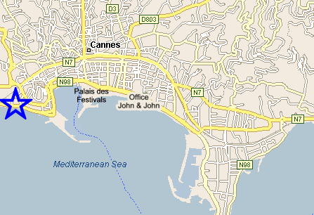 Map Cannes, John and John Real Estate, Ref 009
