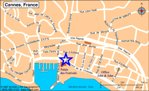 Map Cannes, John and John Real Estate, Ref 023