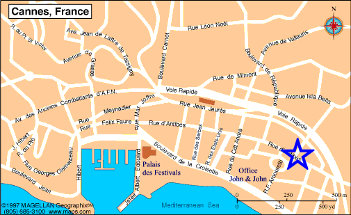 Map Cannes, John and John Real Estate, Ref 026