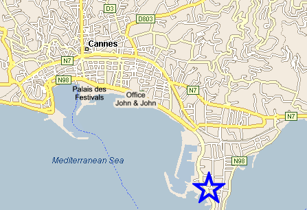 Map Cannes, John and John Real Estate, Ref 043