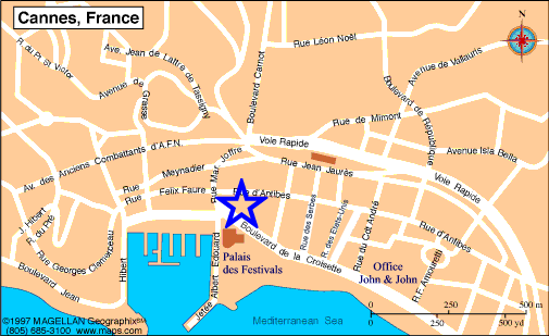 Map Cannes, John and John Real Estate, Ref 064
