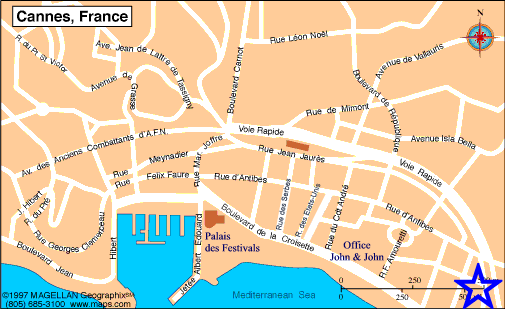 Map Cannes, John and John Real Estate, Ref 068