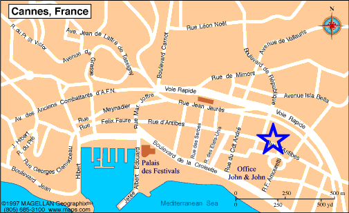 Map Cannes, John and John Real Estate, Ref 070
