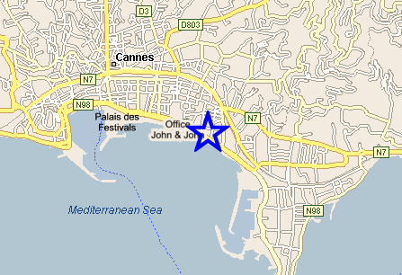 Map Cannes, John and John Real Estate, Ref 087