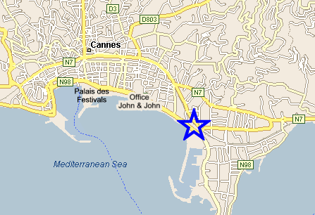 Map Cannes, John and John Real Estate, Ref 097
