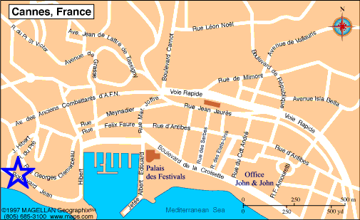 Map Cannes, John and John Real Estate, Ref 114