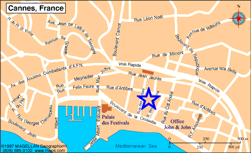 Map Cannes, John and John Real Estate, Ref 116