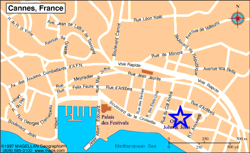 Map Cannes, John and John Real Estate, Ref 126