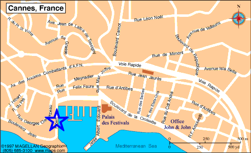 Map Cannes, John and John Real Estate, Ref 131