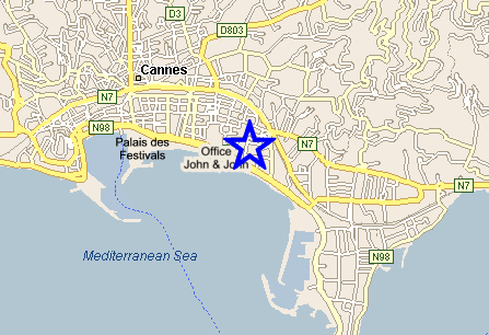 Map Cannes, John and John Real Estate, Ref 135