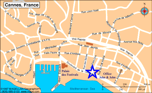 Map Cannes, John and John Real Estate, Ref 146