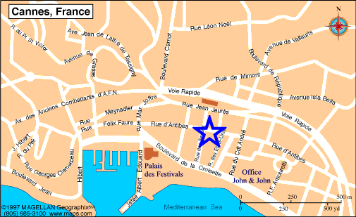 Map Cannes, John and John Real Estate, Ref 149