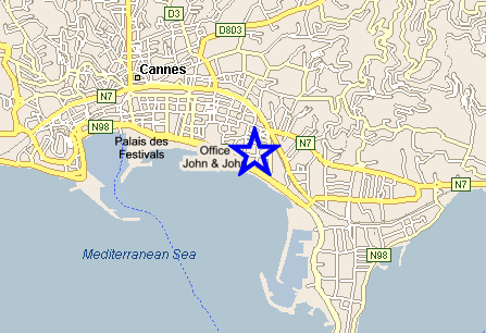 Map Cannes, John and John Real Estate, Ref 159