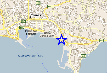 Map Cannes, John and John Real Estate, Ref 172