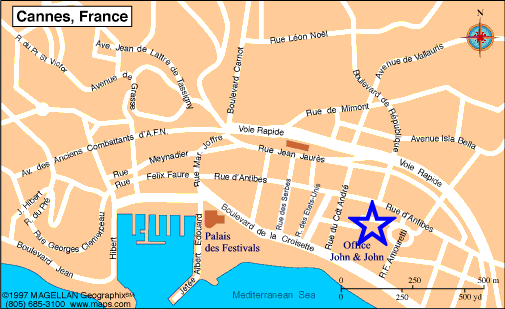 Map Cannes, John and John Real Estate, Ref 184