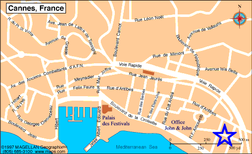 Map Cannes, John and John Real Estate, Ref 199