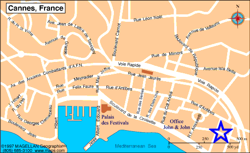 Map Cannes, John and John Real Estate, Ref 205