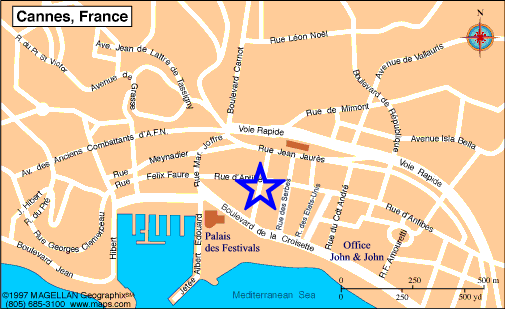 Map Cannes, John and John Real Estate, Ref 220