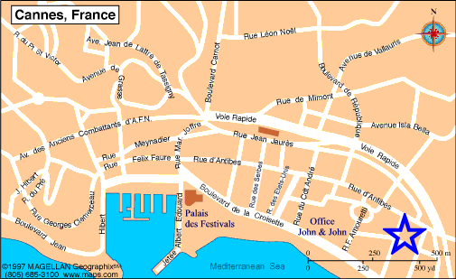 Map Cannes, John and John Real Estate, Ref 228