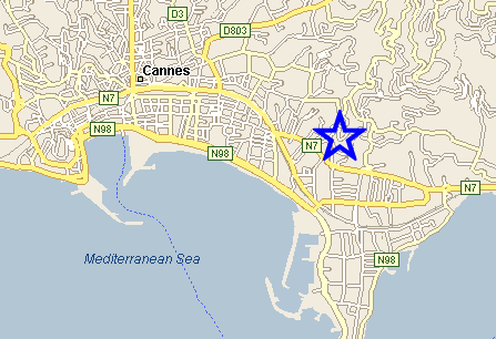 Map Cannes, John and John Real Estate, Ref 251