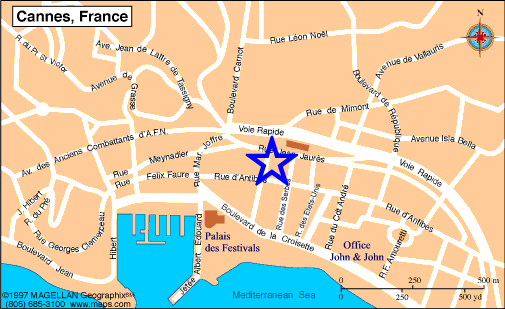 Map Cannes, John and John Real Estate, Ref 259