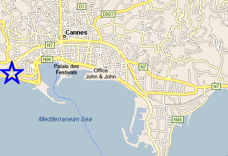 Map Cannes, John and John Real Estate, Ref 272