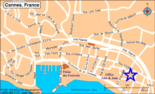 Map Cannes, John and John Real Estate, Ref 282