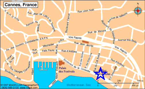 Map Cannes, John and John Real Estate, Ref 289