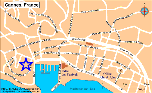 Map Cannes, John and John Real Estate, Ref 301