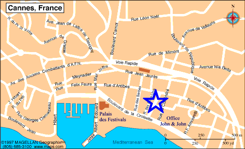 Map Cannes, John and John Real Estate, Ref 326