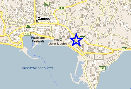 Map Cannes, John and John Real Estate, Ref 328