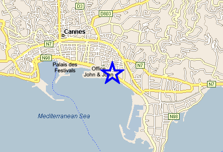 Map Cannes, John and John Real Estate, Ref 351