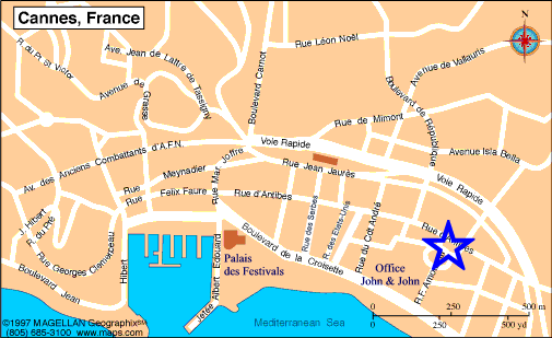 Map Cannes, John and John Real Estate, Ref 463